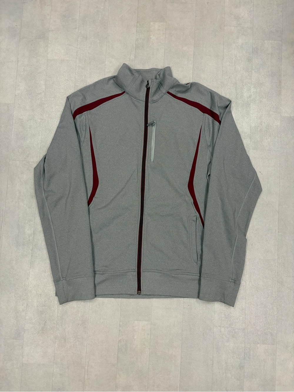 lululemon athletica Grey Performance Jacket with Maroon Accents